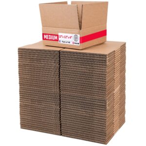 Medium Cardboard Boxes 12"L x 12"W x 4"H (Pack of 40) (CB-12124-40, B0GMVMTB8R)