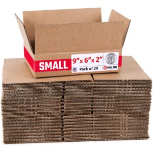 Small Cardboard Boxes 9"L x 6"W x 2"H (Pack of 20) (CB-962-20, B0GMPDY1WN)