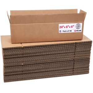 Long Cardboard Boxes 24"L x 6"W x 6"H (Pack of 40) (CB-2466-40, B0GMP24LX1)